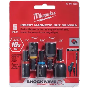 MILWAUKEE 49-66-4563 Nut Drivers 1 Inch 5 Piece 1/4 Inch Hex PK5 | AG9EED 19RK03