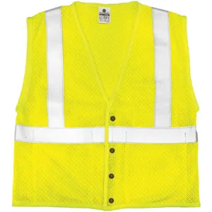 ML KISHIGO AZFM300-3X Flame Resistant Hi Visibility Vest Class 2 3xl Lime | AF7YZA 23NZ88