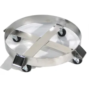 MORSE DRUM 14-SS Round Drum Dolly, SS, 58.4 cm Diameter, 454 kg Cap, Steel Casters | AF6EEU 14-G