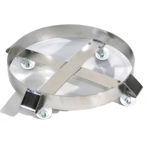 MORSE DRUM 14-SSC Round Drum Dolly, SS, 58.4 cm Diameter, 454 kg Cap, Stainless Casters | AF6EEV