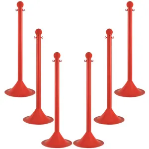 MR. CHAIN 91505-6 Light Duty Stanchion Red - Pack Of 6 | AD4VGG 44F754