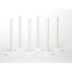 MR. CHAIN 96401-6 Stanchion Med Duty White 2.5 x 40 Inch - Pack Of 6 | AF3XPA 8EGU1