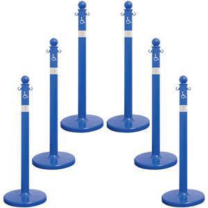 MR. CHAIN 96465-6 Handicap Med Duty Stanchion Blue - Pack Of 6 | AD4VGN 44F760