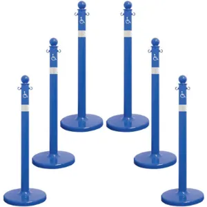 MR. CHAIN 96465-6 Handicap Med Duty Stanchion Blue - Pack Of 6 | AD4VGN 44F760