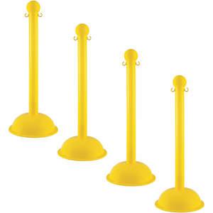 MR. CHAIN 99902-4 Stanchion Heavy Duty Yellow 3 x 41 Inch - Pack Of 4 | AF3XPC 8EGU3