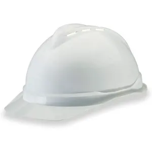 MSA 10034018 Hard Hat Front Brim Slotted 4 Point Ratchet White | AD2GPX 3PE14