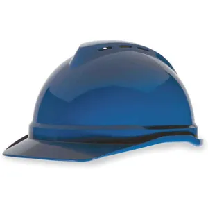 MSA 10034019 Hard Hat Front Brim Slotted 4 Point Ratchet Blue | AB2JWF 1MDV9