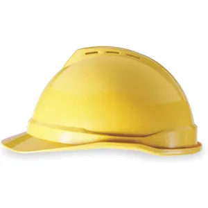 MSA 10034020 Hard Hat Front Brim Slotted 4 Point Ratchet Yellow | AD2GPW 3PE13