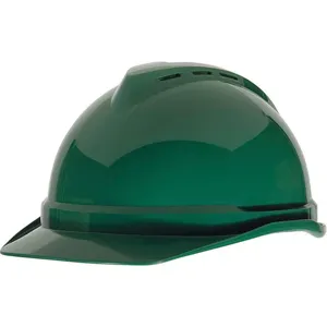 MSA 10034023 Hard Hat Front Brim Slotted 4 Point Ratchet Green | AA2DTL 10E660