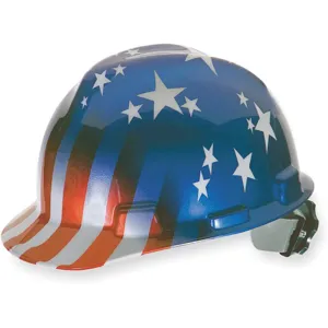 MSA 10052945 Hard Hat Front Brim Slotted Us Flag Stars/stripes | AD9EAN 4RB52