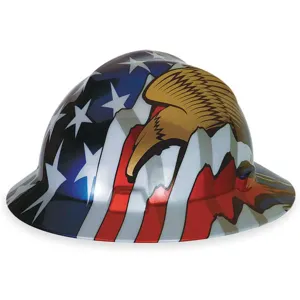 MSA 10071159 Hard Hat Full Brim Us Flag With 2 Eagles | AA8YVB 1AVT2