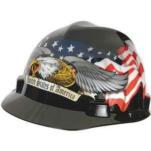 MSA 10079479 Hard Hat Front Brim Slotted 4 Point Ratchet Eagle With Flag | AD2FGM 3NXW9