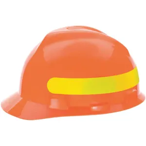 MSA 10102193 Hard Hat Front Brim Slotted Ratchet Hi Viz Orange With Yellow With Green | AE4GCU 5KAX1