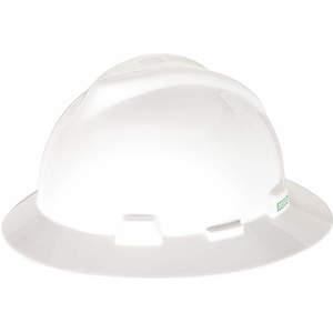 MSA 454733 Hard Hat Full Brim Slotted Pinlock White | AD2MUD 3RRL5
