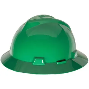 MSA 454735 Hard Hat Full Brim Slotted Pinlock Green | AD2MUA 3RRL2