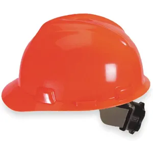 MSA 488146 Hard Hat Front Brim Slotted 4 Point Ratchet Hi-viz Orange | AD8PUQ 4LN75