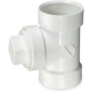 MUELLER INDUSTRIES 1CNX7 Reinigungs-T-Stück mit Stopfen 2 Zoll PVC Weiß | AA9EBE