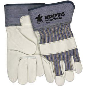 MCR SAFETY 1935S Leather Palm Gloves Cowhide White S Pr | AC6UMQ 36H982