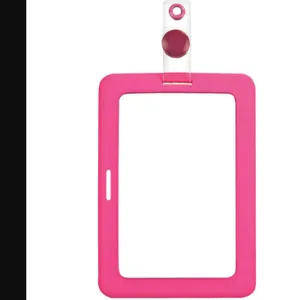 COSCO 038946 Badge Holder Rubberized Pink PK2 | AH6XCK 36JN31