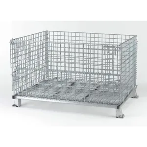 NASHVILLE WIRE C404824S4 Collapsible Container 48 Inch Width Silver | AE3QQB 5EU63