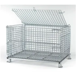 NASHVILLE WIRE C404830S4L Collapsible Container 48 Inch Width Silver | AE3QQJ 5EU70