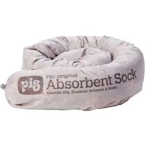 NEW PIG 204 Absorbent Sock Gray 10 Gallon PK20 | AH2XXV 30RC02