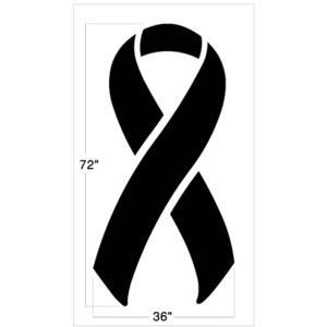 NEWSTRIPE 10004450 Breast Cancer Ribbon Template, 72 In H x 36 In W, 1/16 In Thick | AG8HBM