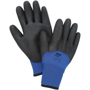 NORTH BY HONEYWELL NF11HD/7S Coated Gloves Pvc Foamed S Black/blue Pr | AF8YKR 29JU44