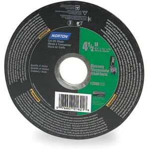 NORTON ABRASIVES 07660701621 Abrasive Cut Wheel 4-1/2 Diameter x 0.062 Inch T 7/8 Inch Arbor Hole | AD2LFV 3RA56