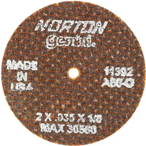 NORTON ABRASIVES 66243411392 CutOff Wheel Gemini 2 x.035 x1/8 30560 rpm | AH2DXT 25TY97