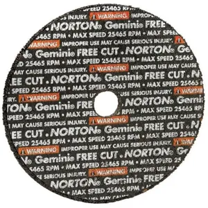 NORTON ABRASIVES 66243510647 Abrasive Cut Wheel 3 Inch Diameter 0.062 Inch T 3/8 Inch Arbor Hole | AE2ZBE 5A924