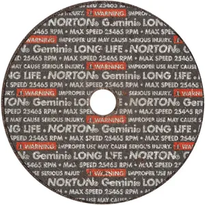 NORTON ABRASIVES 66243510653 CutOff Wheel Gemini 3 x1/8 x3/8 25465rpm | AH2DYA 25TZ05