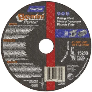 NORTON ABRASIVES 66243527955 CutOff Wheel Gemini 4 x3/32 x5/8 15280 rpm | AH2DYN 25TZ19