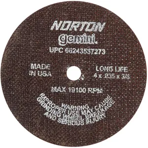 NORTON ABRASIVES 66243537273 CutOff Wheel Gemini LongLife 4 x.035 x3/8 | AH2DYX 25TZ27