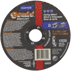 NORTON ABRASIVES 66252823600 CutOff Wheel Gemini 5 x3/32 x7/8 12225rpm | AH2DZC 25TZ32