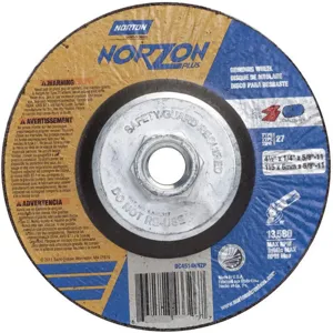 NORTON ABRASIVES 66252843326 Depressed Center Wheel T27 4.5 x 1/4 x 5/8-11 Ca/za | AD7BDJ 4DB53