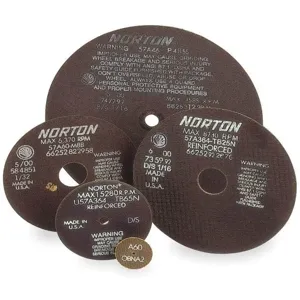 NORTON ABRASIVES 66253149186 Abrasive Cut Wheel 10 Diameter x 0.060 Inch T 1-1/4 Inch Arbor Hole | AB9GPW 2D759