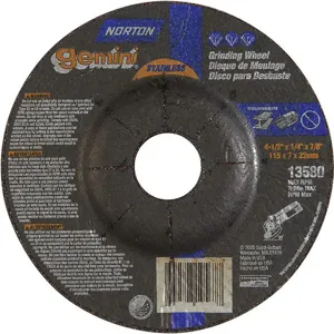 NORTON ABRASIVES 66252842033 Depressed Center Wheel T27 4-1/2 x 1/4 x 7/8 | AF8FQC 25TZ65