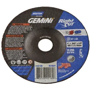 NORTON ABRASIVES 66252842180 Depressed Center Wheel T27 4 x .045 x 5/8 | AF8FQG 25TZ72