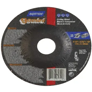 NORTON ABRASIVES 66252843582 Depressed Center Wheel T27 4-1/2 x 3/32 x 7/8 | AF8FQH 25TZ77