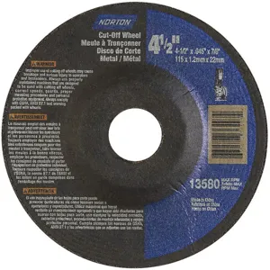 NORTON ABRASIVES 66252843604 Depressed Center Wheel T27 4-1/2 x .045 x 7/8 | AF8FNT 25TY50