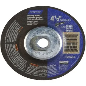 NORTON ABRASIVES 66252843605 Depressed Center Wheel T27 4-1/2 x 1/4 x 5/8-11 | AF8FPB 25TY59