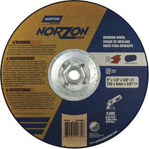 NORTON ABRASIVES 66253021634 Depressed Center Wheel T27 9 x 1/4 x 5/8-11 Ca/za | AD7BDQ 4DB59