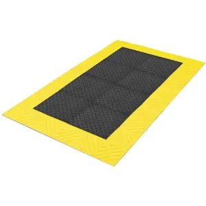 NOTRAX 621S3696BY Anti-fatigue Runner 3 Feet x 8 Feet Black With Yellow | AC7VGW 38W616