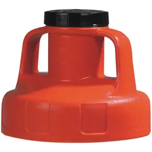 OIL SAFE 100206 Utility Lid, 2 Inch Outlet Dia., Orange, HDPE | AD2MBB 3REG3