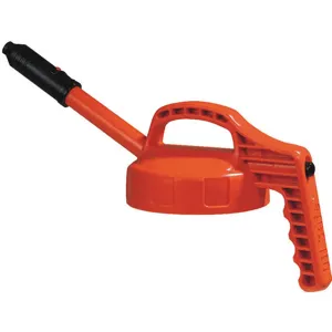 OIL SAFE 100306 Stretch Spout Lid, 0.5 Inch Outlet Dia., Orange, HDPE | AD2MBM 3REH4