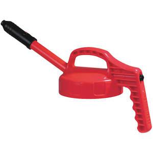 OIL SAFE 100308 Stretch Spout Lid, 0.5 Inch Outlet Dia., Red, HDPE | AD2MBP 3REH6