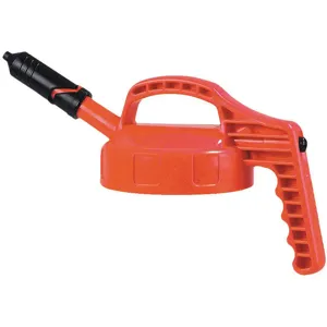 OIL SAFE 100406 Mini Spout Lid, 0.27 Inch Outlet Dia., Orange, HDPE | AD2MBY 3REJ5