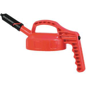 OIL SAFE 100408 Mini Spout Lid, 0.27 Inch Outlet Dia., Red, HDPE | AD2MCA 3REJ7