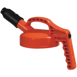 OIL SAFE 100506 Stumpy Spout Lid, 1 Inch Outlet Dia., Orange, HDPE | AD2MCJ 3REK6